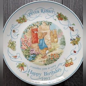 🩵 Vintage Wedgewood Peter Rabbit Beatrix Potter Birthday Plate (1997) 🩵